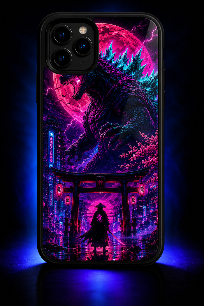 UnCaseLess — Neon Kaiju City LED Phone Case
