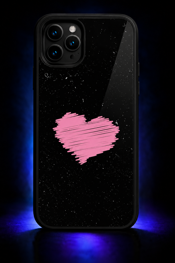 UnCaseLess — Pink Scribble Heart LED Phone Case