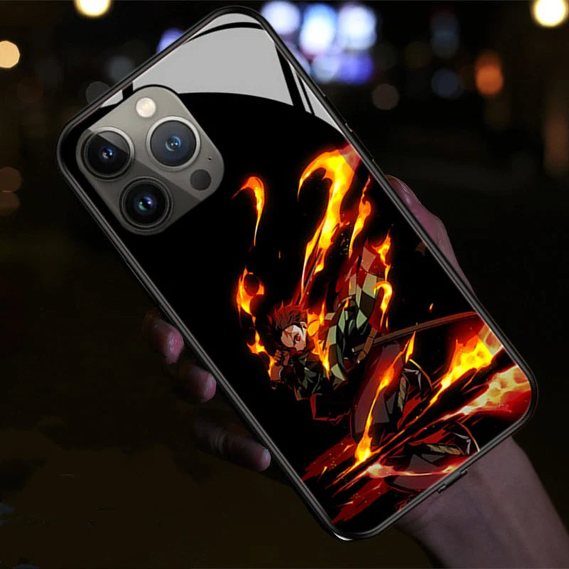 Anime Girl LED Cover Coque For Samsung Galaxy S25 S24 S23 S22 Note 20 Ultra S21 A15 A16 A14 A35 A36 Anime Flash Back Case Bag