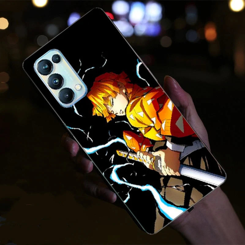 Anime Girl LED Cover Coque For Samsung Galaxy S25 S24 S23 S22 Note 20 Ultra S21 A15 A16 A14 A35 A36 Anime Flash Back Case Bag