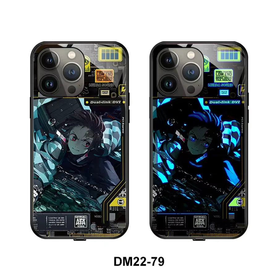 Anime Girl LED Cover Coque For Samsung Galaxy S25 S24 S23 S22 Note 20 Ultra S21 A15 A16 A14 A35 A36 Anime Flash Back Case Bag