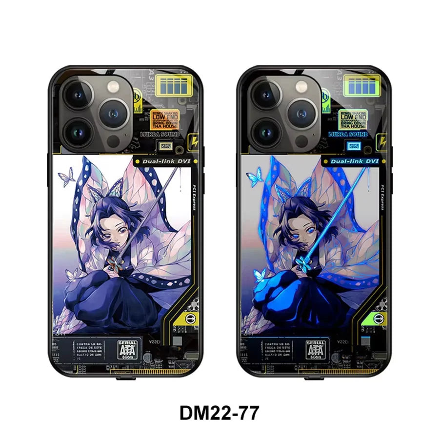 Anime Girl LED Cover Coque For Samsung Galaxy S25 S24 S23 S22 Note 20 Ultra S21 A15 A16 A14 A35 A36 Anime Flash Back Case Bag